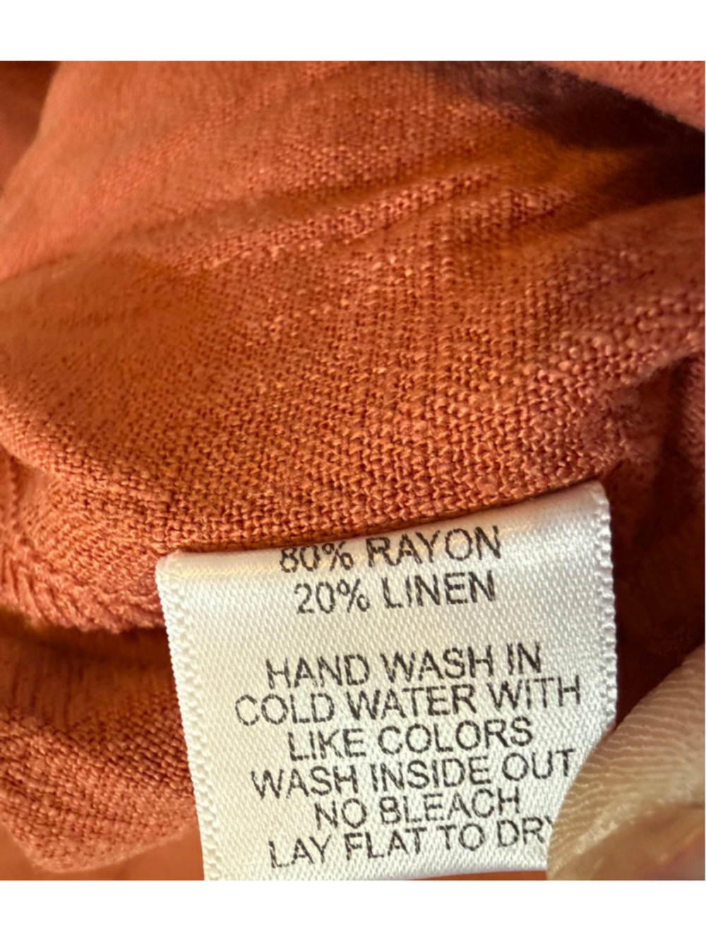 Gibsonlook Linen Blend Romper Small Brick Orange Tie Waist Short Sleeve NWT - Picture 6 of 8